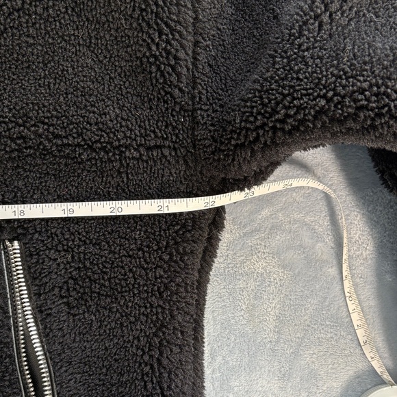 Zara Black Teddy Jacket with Faux Leather Accents - Picture 13 of 15